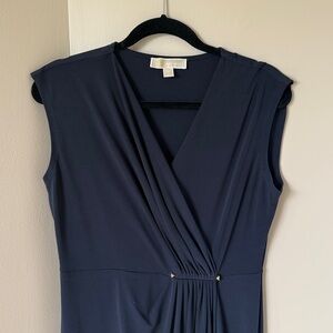 Michael Kors Navy Sleeveless Midi Dress, Medium